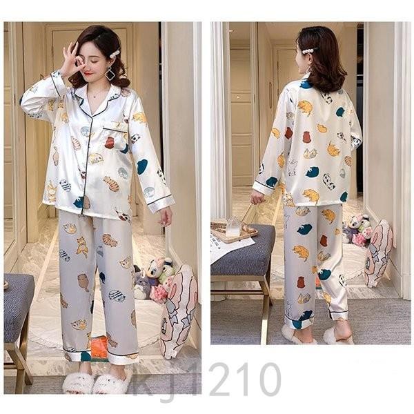 パジャマ レディース ルームウェア チャイナシルク セットアップ 抽象的 長袖 女 寝間着 代 30代 40代 バレンタインデー プレゼント 夏秋用 Kj109 Kjストア 通販 Yahoo ショッピング