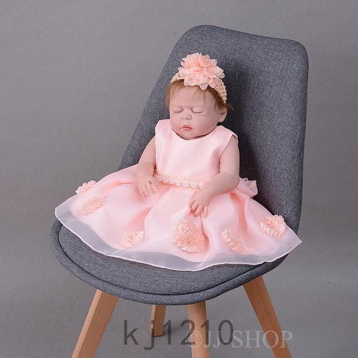 ベビードレス 子供ドレス フォーマル 女の子 ベビー服 赤ちゃん ワンピース 可愛い 結婚式 大人も着やすいシンプルファッション 発表会 70 お宮参り ヘアバンド付き 80 七五三 60 出産祝い 90 退院