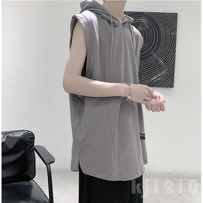 4年保証 ｔシャツメンズノースリーブフードタンクトップ夏カットソー紳士トップスカジュアル タンクトップ サイズ ｍ Hoanganh Edu Vn