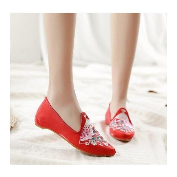 大注目 チャイナ靴レディースパンプス刺繍コンフォートパンプス中華シューズぺったんこ布靴花柄3色 パンプス サイズ 25cm Www Truckproffs Se