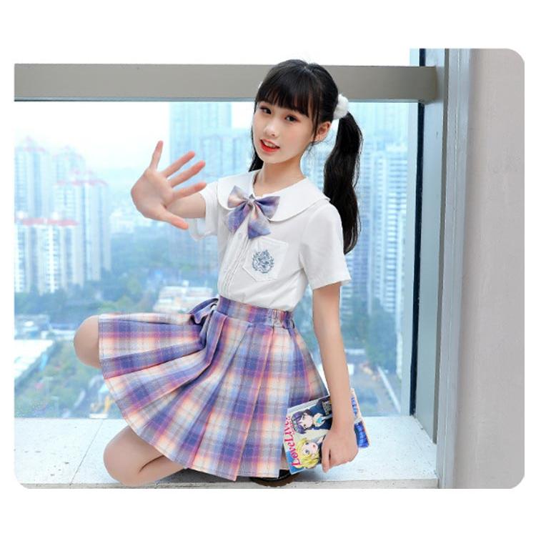 蝶結び付き ミニ 制服 スカッツ ミニスカート プリーツスカート 小学生 プリーツ チェック ウエストゴム 2点セット インナー付き 子供服 キッズ｜kj1210｜12