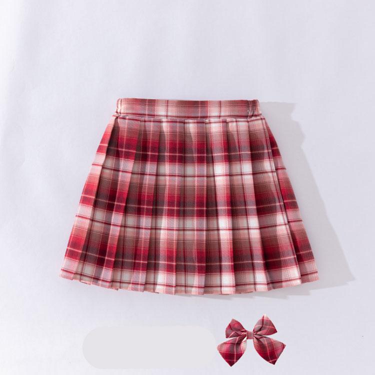 蝶結び付き ミニ 制服 スカッツ ミニスカート プリーツスカート 小学生 プリーツ チェック ウエストゴム 2点セット インナー付き 子供服 キッズ｜kj1210｜03