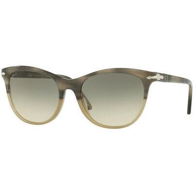 ペルソール レディース用サングラス Authentic Persol 3190S - 106532 Sunglasses Striped Grey / Beige Opal *NEW* 54mm