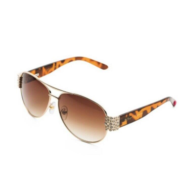 ベッツィジョンソン レディース用サングラス BETSEY JOHNSON BJ710 LTS GOLD BROWN AVIATOR BLING