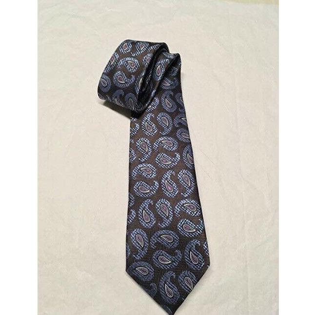 【超美品】 エルメネジルド・ゼニア ネクタイ Ermenegildo Zegna mens Brown Blue Paisley tie MSRP $195 【2448057618】(12935円)