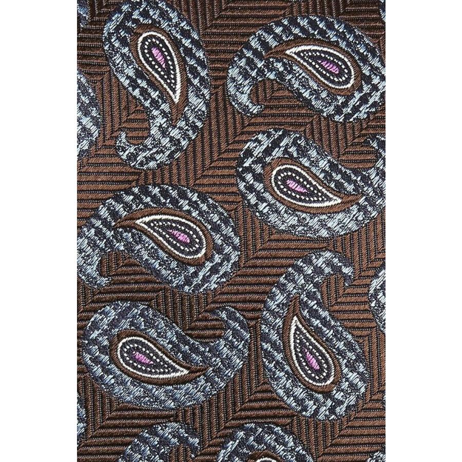 【超美品】 エルメネジルド・ゼニア ネクタイ Ermenegildo Zegna mens Brown Blue Paisley tie MSRP $195 【2448057618】(12935円)
