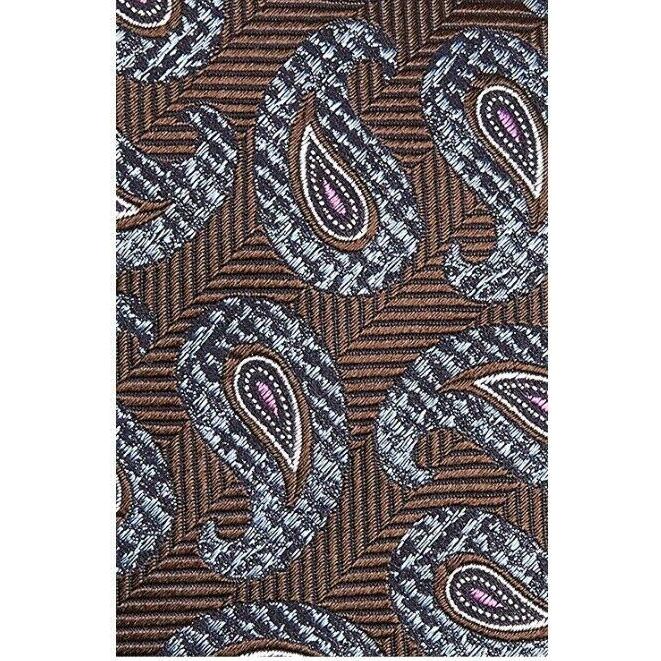 【超美品】 エルメネジルド・ゼニア ネクタイ Ermenegildo Zegna mens Brown Blue Paisley tie MSRP $195 【2448057618】(12935円)
