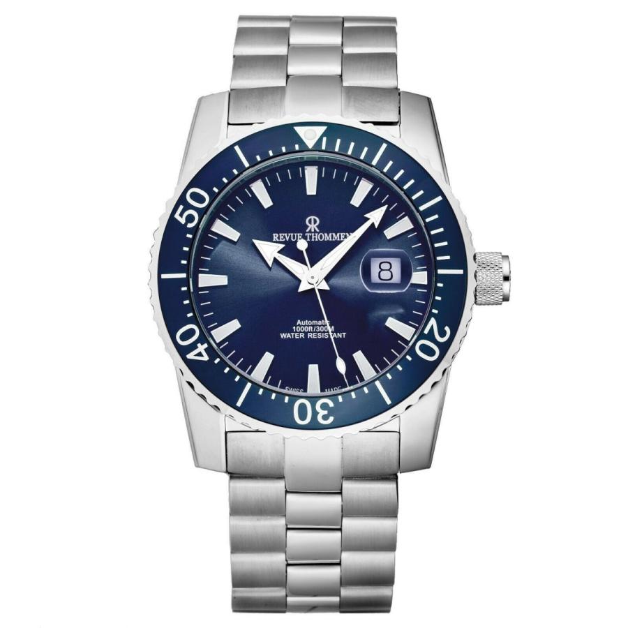レビュートーメン メンズ用腕時計 Revue Thommen Mens 17030.2135 Diver Blue Dial Stainless Steel Automatic Watch