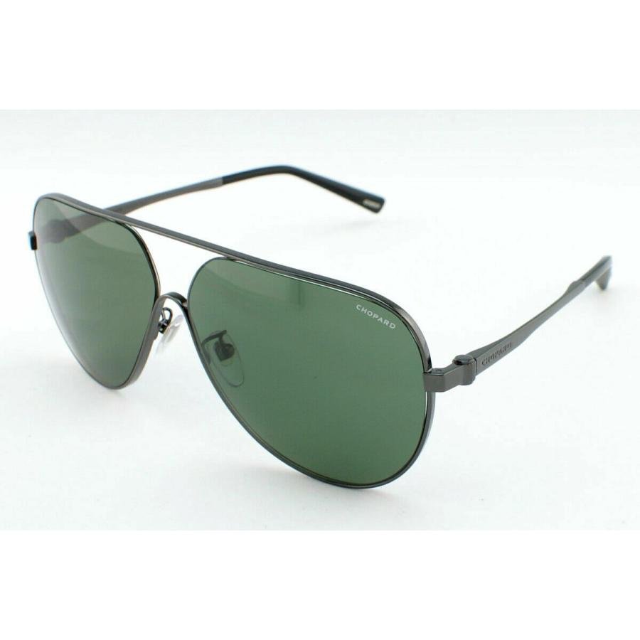 ショパール メンズ用サングラス Chopard Men SCHC30 568Z Dark Gunmetal/Grey Lens Pilot Sunglasses 63mm