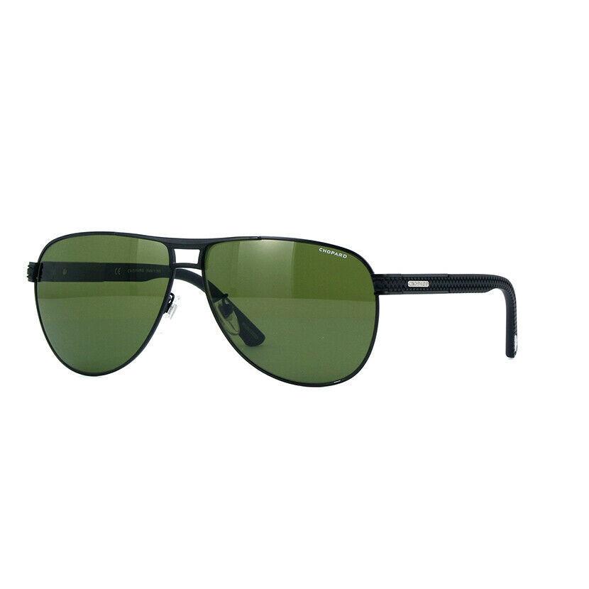 最上の品質な ショパール メンズ用サングラス CHOPARD Aviator Sunglasses SCH B80 531P Matte Black/Green Mirror Polarized 62mm