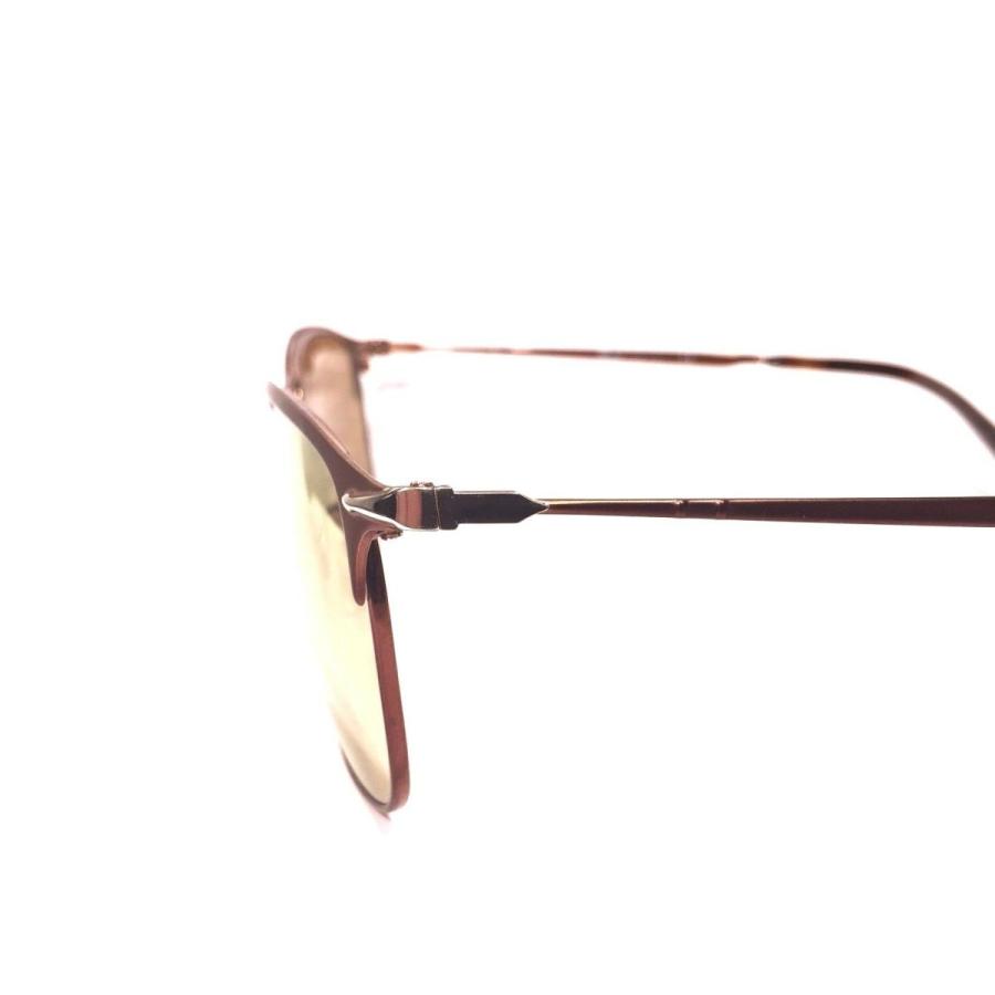 値下 ペルソール メンズ用サングラス PERSOL 7359 1072/W4 Bronze Brown Mirrored Lens Pilot Sunglasses (MSRP $360)