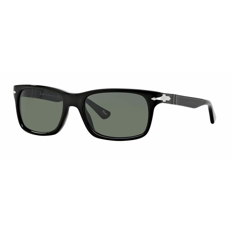 ペルソール メンズ用サングラス PERSOL 3048S Sunglasses 95/31 | Black / Crysal Green | 58MM AUTHENTIC | PO3048S