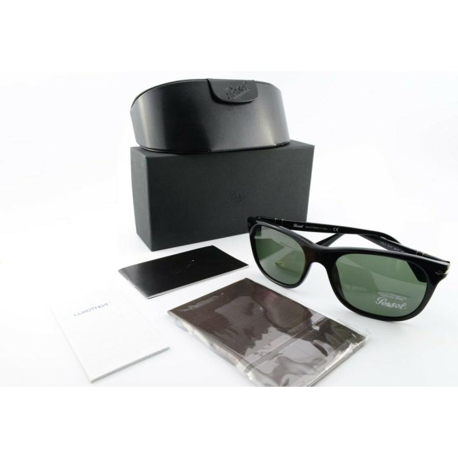 ペルソール メンズ用サングラス Persol Sunglasses 3102 S 95 31 56 19 4903oz 3N Square Black Glass Green + Caseのサムネイル
