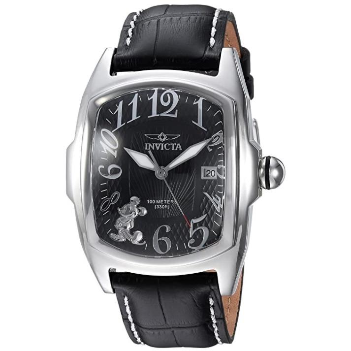 【日本限定モデル】  Casual Leather and Steel Stainless Quartz Edition' Limited 'Disney Men's Invicta メンズ用 腕時計 インビクタ Watch, 25022) (Model: Color:Black 腕時計