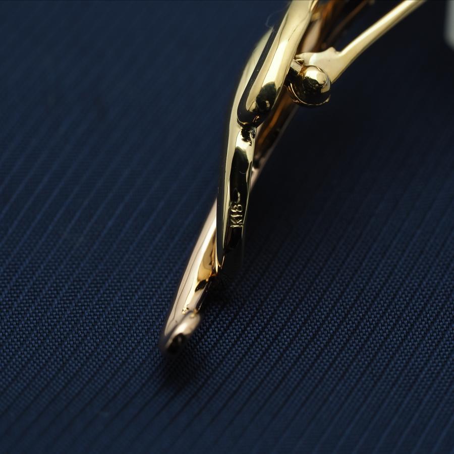 K18 トリカラー 南洋真珠 デザイン ブローチ 天然ダイヤ付き 白蝶