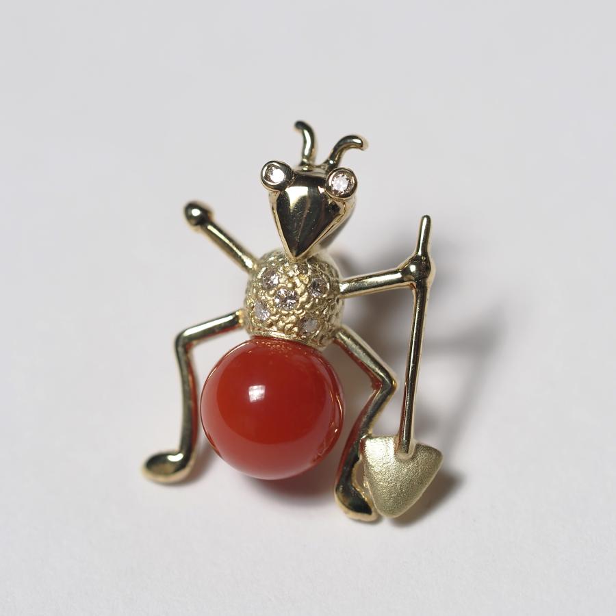 天然珊瑚血赤珊瑚ネックレスピンブローチ