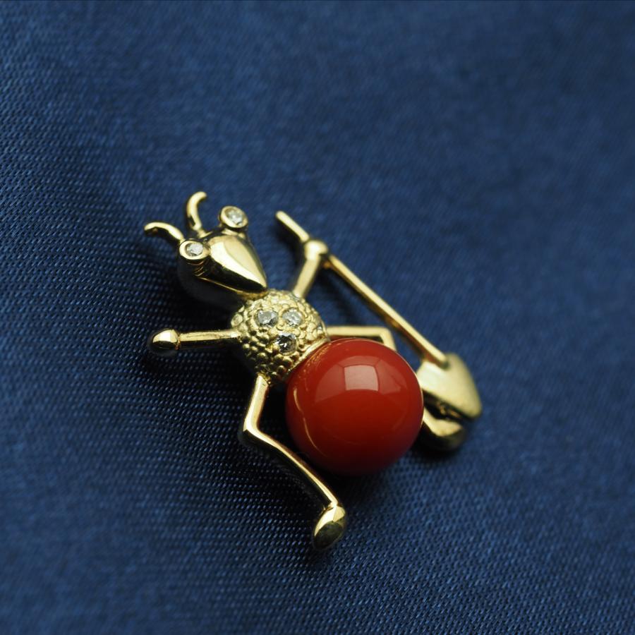 天然珊瑚血赤珊瑚ネックレスピンブローチ