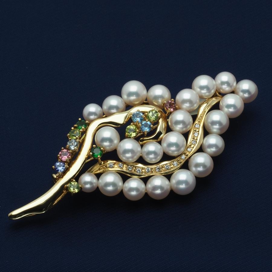 ブローチ 天然石 日本製-