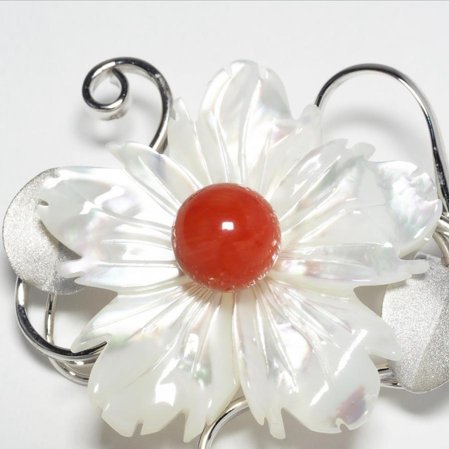 シルバー925 赤珊瑚 白蝶貝コンビ フラワー ブローチ ペンダント兼用 ホワイト 大ぶり 花 かわいい シェル アンティーク Br Uctl パール 珊瑚ジュエリー K Jewel 通販 Yahoo ショッピング
