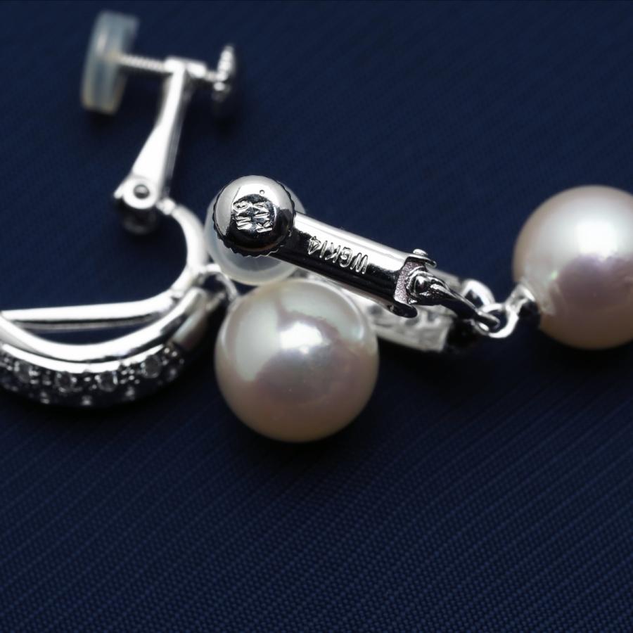 ☆アコヤ真珠 ねじ式イヤリング WGK14金の金具、新品No.62 ☆ ☆アコヤ真珠 ねじ式イヤリング WGK14金の金具、新品No.62 新品