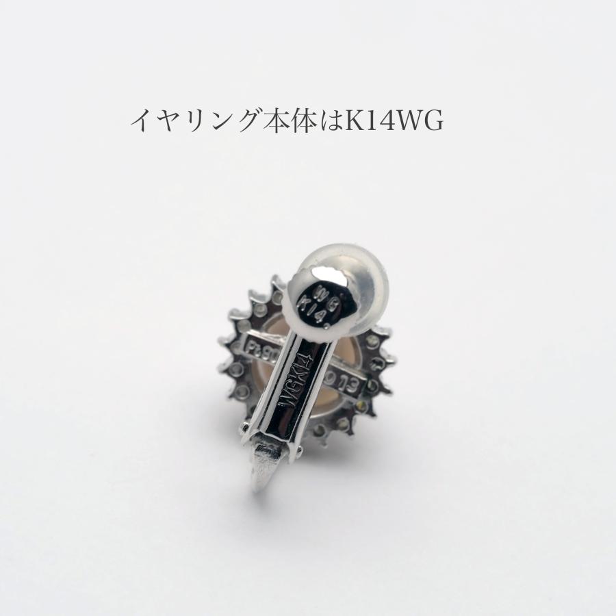 プラチナ900 アコヤ本真珠 天然ダイヤモンド 星屑 イヤリング ネジバネ 