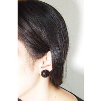 本べっ甲 黒甲 イヤリング 平丸20mm ネジバネ式 鼈甲 ベッコウ 本べっ甲 黒甲 イヤリング 平丸20mm ネジバネ式 鼈甲 ベッコウ