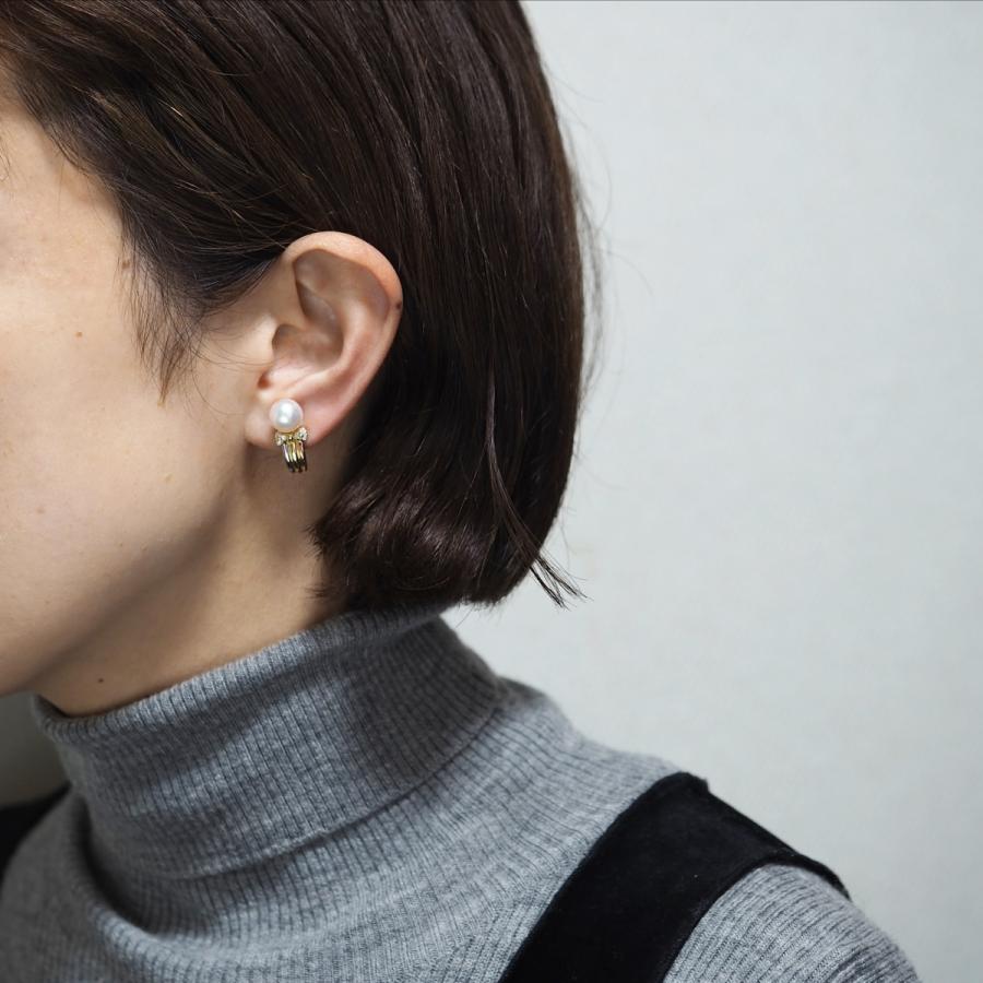 TASAKI 田崎真珠 750WG ~ 9,8mmイヤリング黒蝶真珠