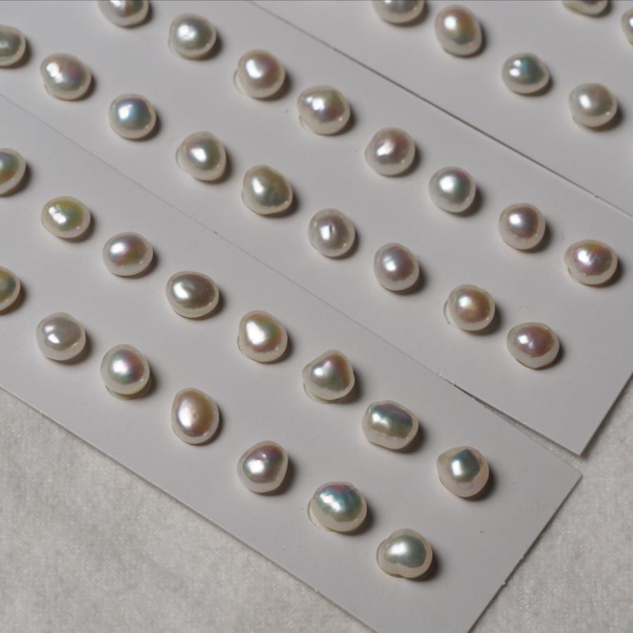 淡水真珠 ミニバロック ピアス 7mm up パール K18YG/K10PG ポスト選択