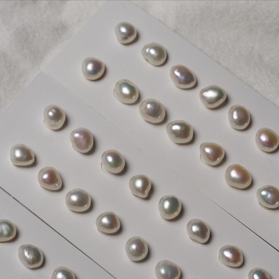 淡水真珠 ミニバロック ピアス 7mm up パール K18YG/K10PG ポスト選択