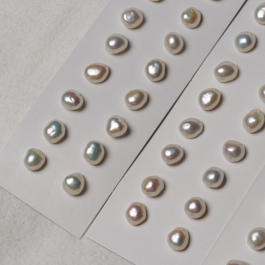 淡水真珠 ミニバロック ピアス 7mm up パール K18YG/K10PG ポスト選択