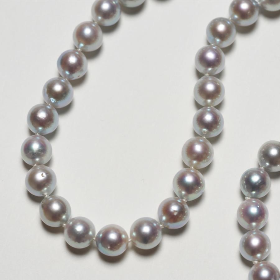 シルバー925 アコヤ本真珠 パール ネックレス ナチュラルブルー