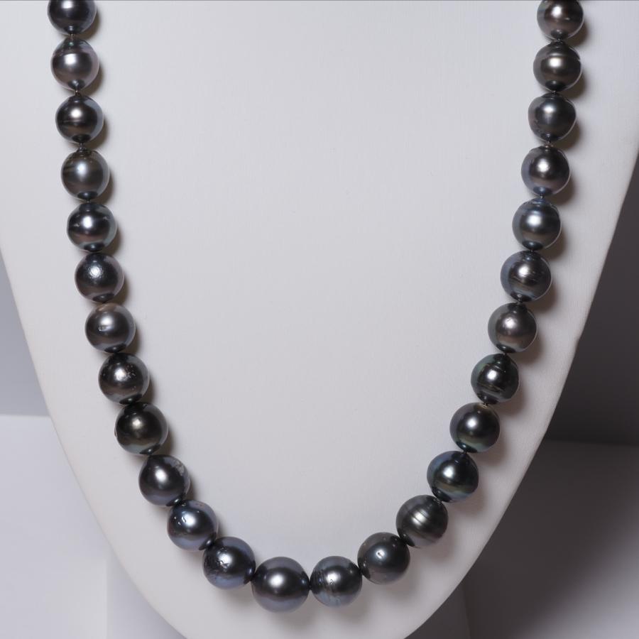 タヒチ真珠 パール ネックレス 57cm/8-12mm up 鑑別カード付き マルチ