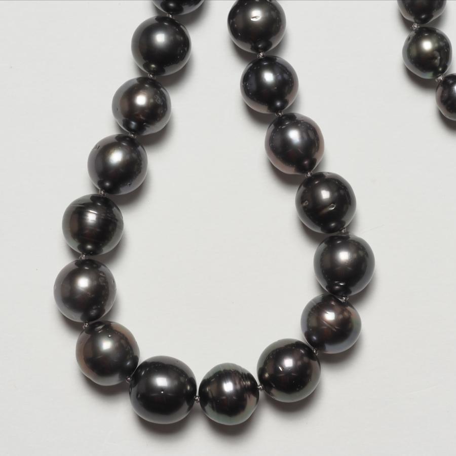 テリ強 黒真珠 8.2〜10.4 ネックレス パール シルバー 45cm テリVERY GOOD タヒチ真珠 パール ネックレス 46cm/8.5-12.6mm セミ