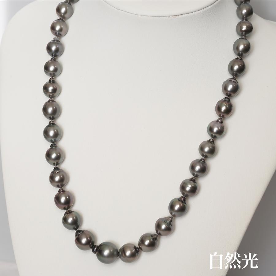 テリEXCELLENT タヒチ真珠 パール ネックレス 46cm/9-11.8mm 