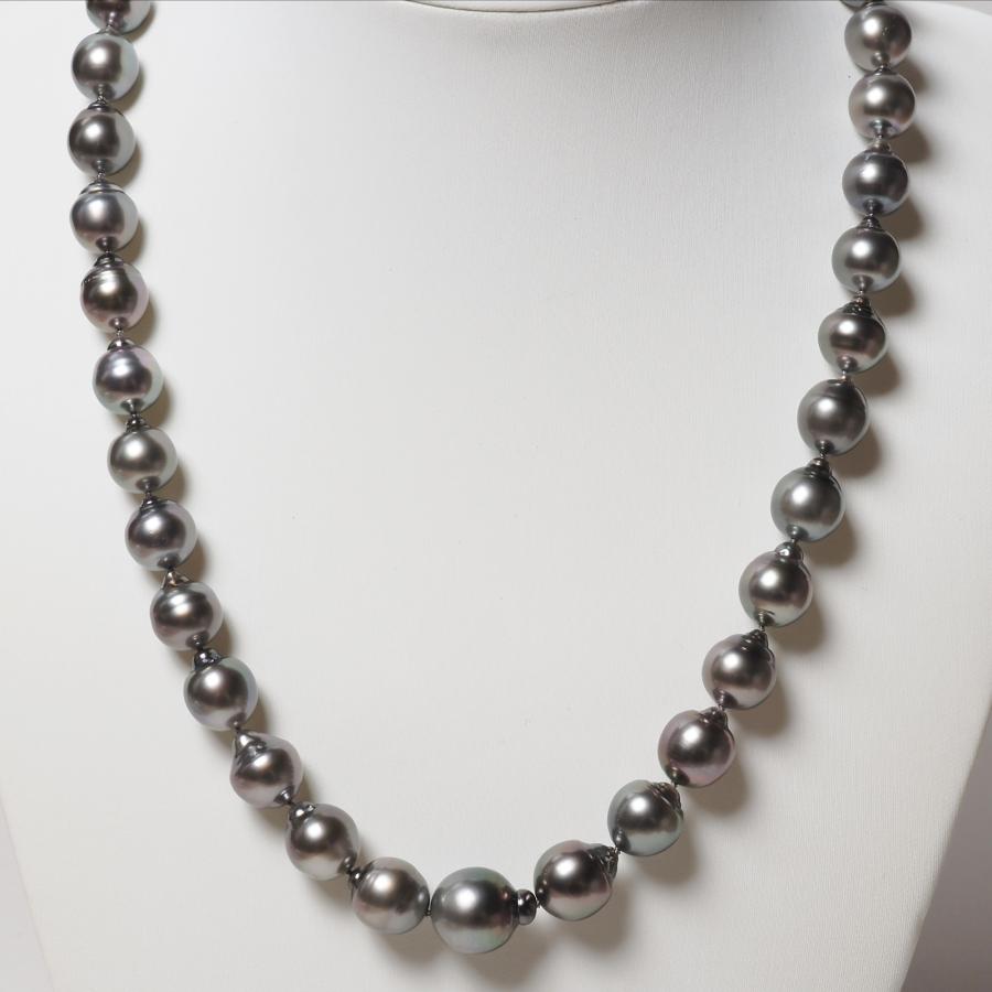 テリEXCELLENT タヒチ真珠 パール ネックレス 46cm/9-11.8mm