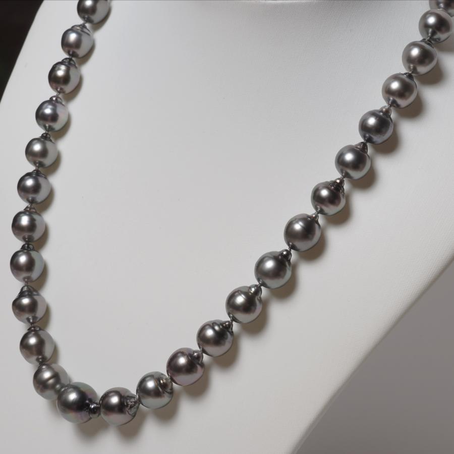 テリEXCELLENT タヒチ真珠 パール ネックレス 46cm/9-11.8mm