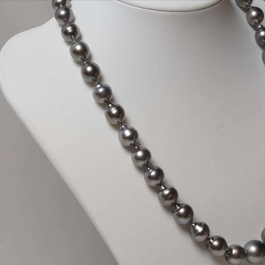 テリEXCELLENT タヒチ真珠 パール ネックレス 46cm/9-11.8mm 