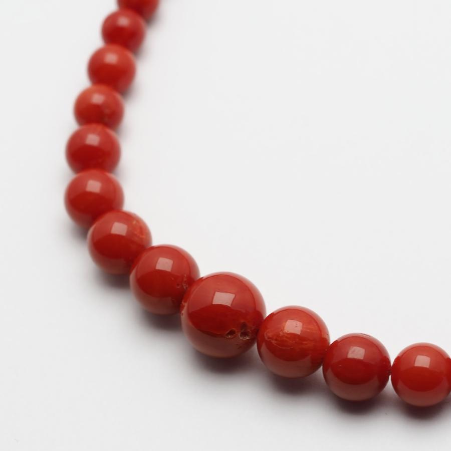 胡渡珊瑚 サイズグラデーション ネックレス 50cm 鑑別書付き ラウンド