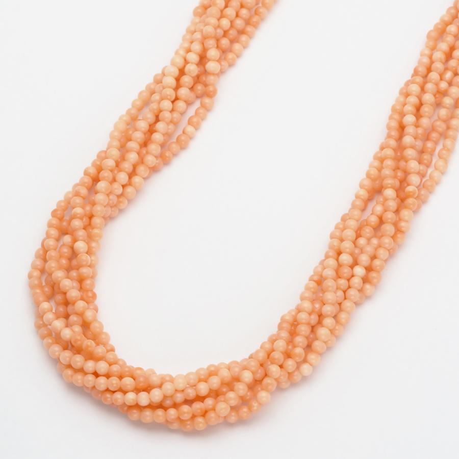 天然珊瑚 ツイストネックレス 極上 利益をサンゴ保全に寄付】沖縄の珊瑚を守るためのジュエリー誕生