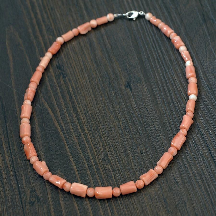 深海珊瑚 ネックレス 44cm/48cm さんご サンゴ ショート シンプル 