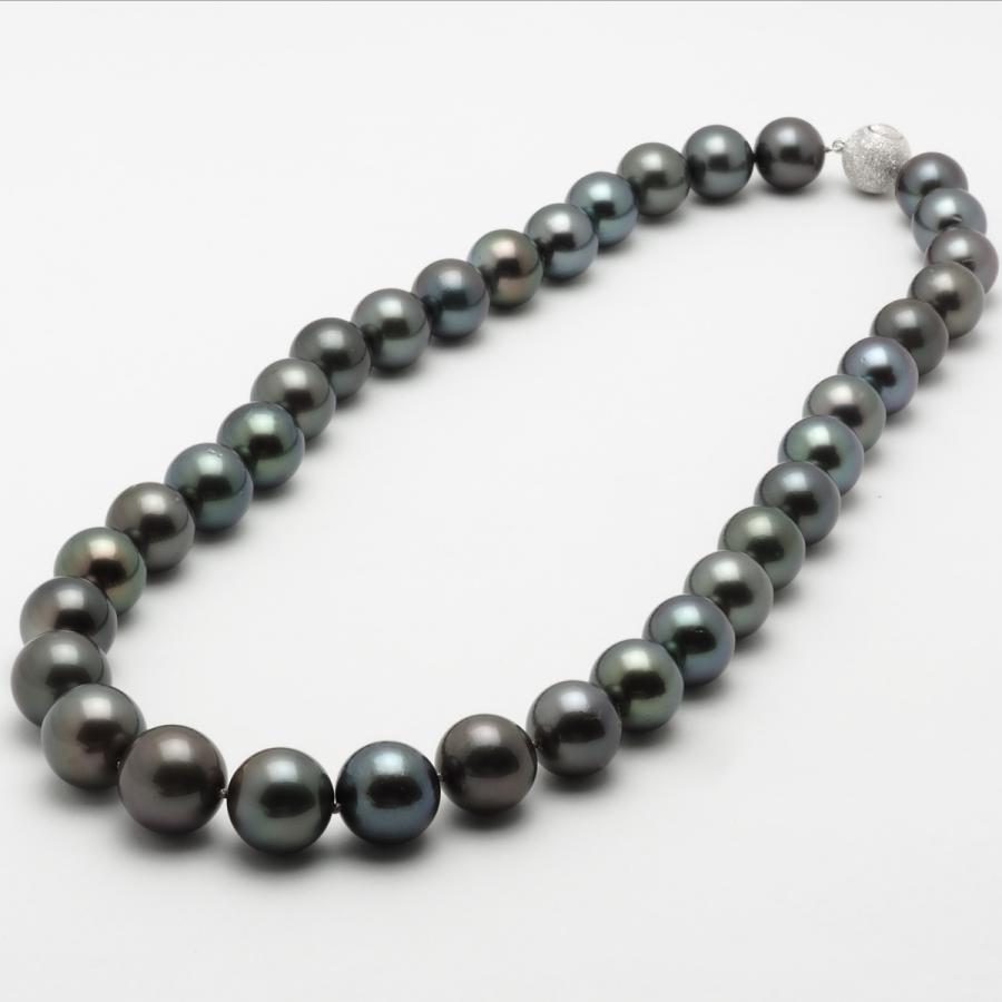 セール！タヒチパールネックレス8-14mm 黒蝶真珠ネックレスシルバークラスプ セール！タヒチパールネックレス8-14mm 黒蝶真珠ネックレスシルバー