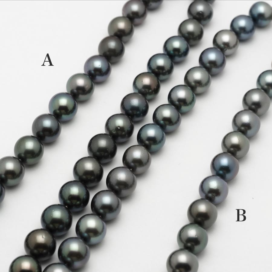 タヒチ真珠 ネックレス サイズグラデーション 47/48cm ラウンド11.5-14mm up タヒチパール 黒蝶 シンプル 大きめ 大ぶり ギフト プレゼント 冠婚葬祭 日本製_4