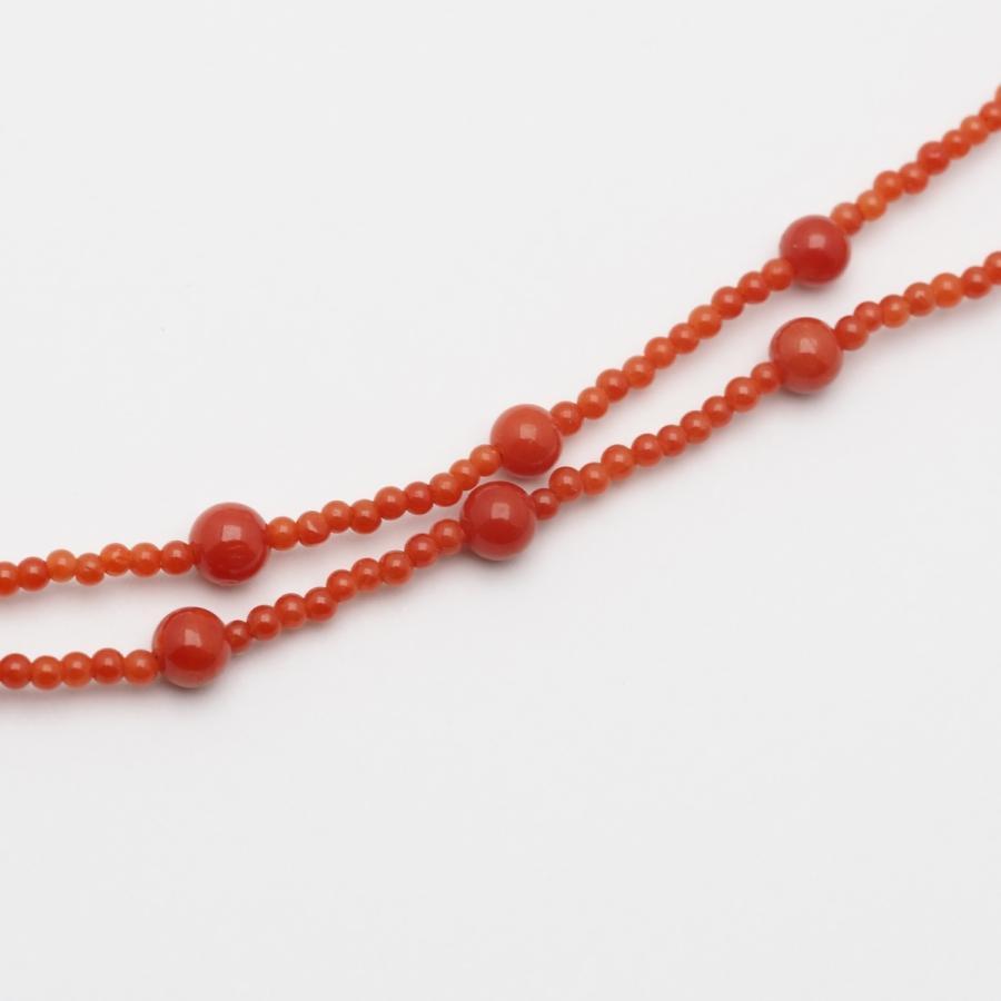 胡渡珊瑚 ステーション ネックレス 56cm アジャスターチェーン付き