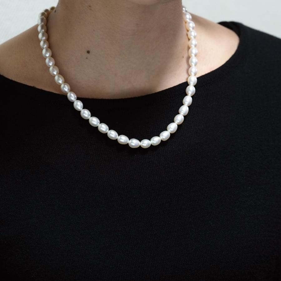 シルバー925 淡水真珠 パール ネックレス 42-47cm アジャスター