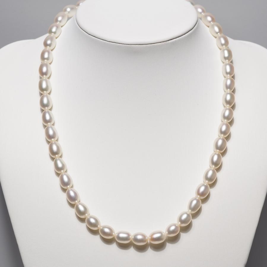 シルバー925 淡水真珠 パール ネックレス 42-47cm アジャスター