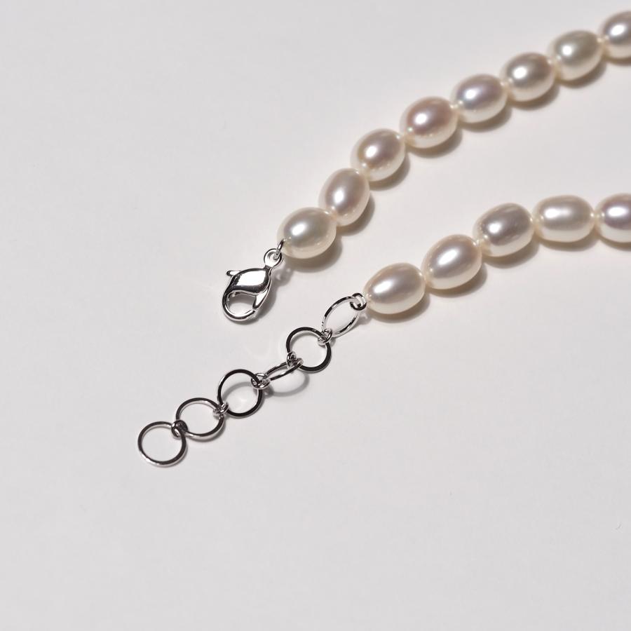 シルバー925 淡水真珠 パール ネックレス 42-47cm アジャスター