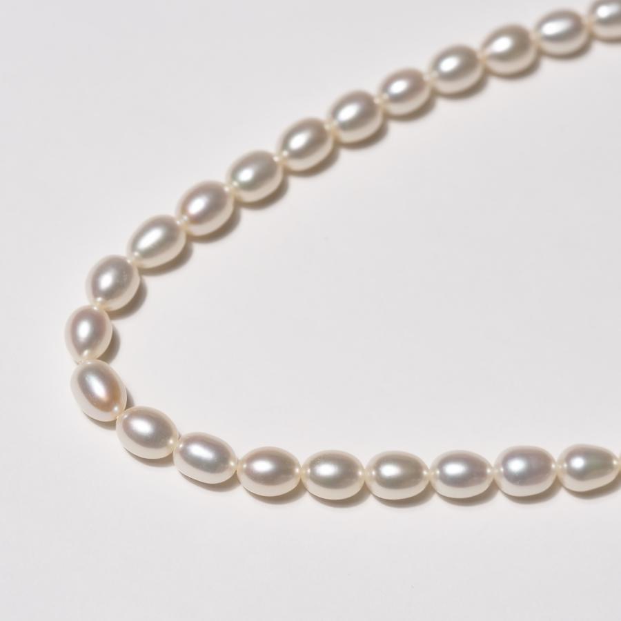 シルバー925 淡水真珠 パール ネックレス 42-47cm アジャスター