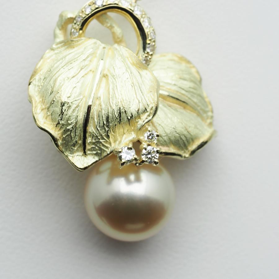 102354 18金南洋真珠 ゴールデンパール ペンダントトップ アクセサリー