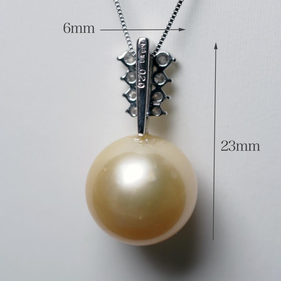K18WG 南洋真珠 ナチュラルシャンパンゴールド ペンダントトップ 12mm 