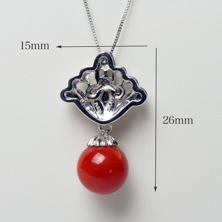 Pt900 天然 珊瑚 サンゴ 9mm 14号 血赤 美品4.5g